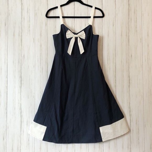 ModCloth Yours to adore Navy Bow Retro Dress - Picture 2 of 4